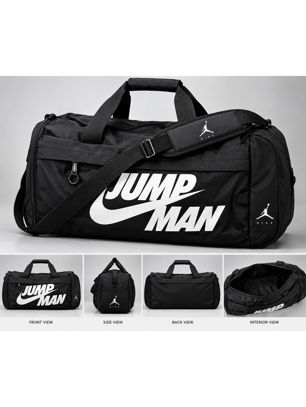Jordan Jumpman Nike Duffle Bag Black 30L 9A0629-023 Gym Travel Basketball NWOT